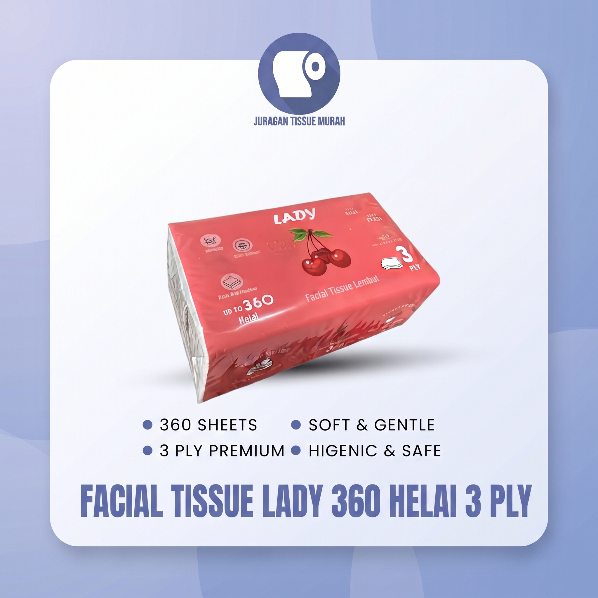 Facial Tissue Lady 360 Helai 3 Ply